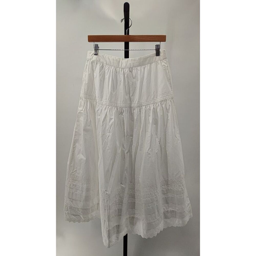 Quince Womens Cotton Poplin Pintuck Maxi Skirt White S - Picture 2 of 3